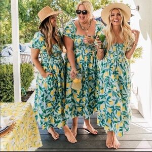 Show Me Your Mumu Afternoon Tea Dress in Blue Lemon Tart Size XXL